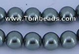 CGL214 10PCS 16 inches 8mm round dyed glass pearl beads wholesale