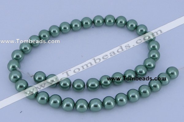 CGL227 5PCS 16 inches 14mm round dyed glass pearl beads wholesale