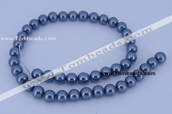 CGL232 10PCS 16 inches 4mm round dyed glass pearl beads wholesale