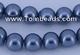 CGL233 10PCS 16 inches 6mm round dyed glass pearl beads wholesale