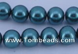 CGL242 10PCS 16 inches 4mm round dyed glass pearl beads wholesale