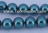 CGL243 10PCS 16 inches 6mm round dyed glass pearl beads wholesale