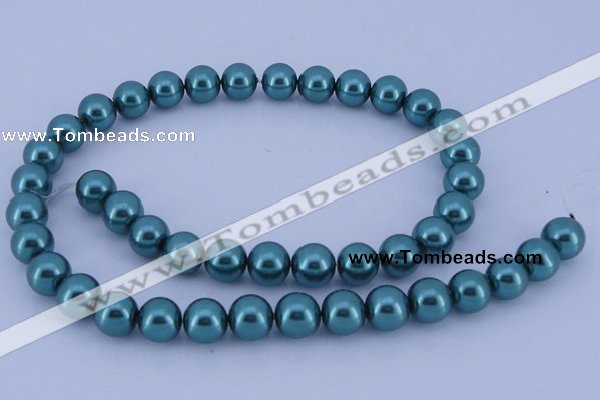 CGL243 10PCS 16 inches 6mm round dyed glass pearl beads wholesale