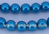 CGL252 10PCS 16 inches 4mm round dyed glass pearl beads wholesale