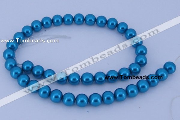 CGL252 10PCS 16 inches 4mm round dyed glass pearl beads wholesale