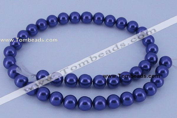 CGL262 10PCS 16 inches 4mm round dyed glass pearl beads wholesale