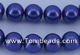 CGL263 10PCS 16 inches 6mm round dyed glass pearl beads wholesale