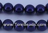 CGL275 5PCS 16 inches 10mm round dyed glass pearl beads wholesale