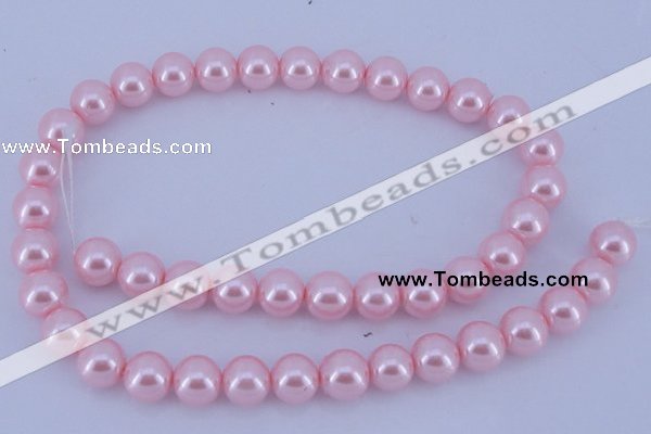 CGL302 10PCS 16 inches 4mm round dyed glass pearl beads wholesale