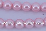 CGL304 10PCS 16 inches 8mm round dyed glass pearl beads wholesale