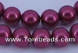 CGL312 10PCS 16 inches 4mm round dyed glass pearl beads wholesale