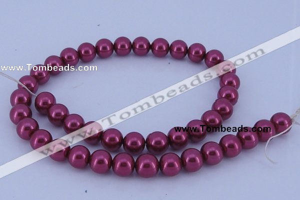 CGL315 5PCS 16 inches 10mm round dyed glass pearl beads wholesale