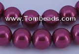 CGL317 5PCS 16 inches 14mm round dyed glass pearl beads wholesale