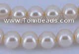 CGL32 10PCS 16 inches 4mm round dyed glass pearl beads wholesale