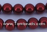 CGL322 10PCS 16 inches 4mm round dyed glass pearl beads wholesale