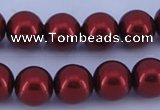 CGL323 10PCS 16 inches 6mm round dyed glass pearl beads wholesale