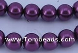 CGL335 5PCS 16 inches 10mm round dyed glass pearl beads wholesale