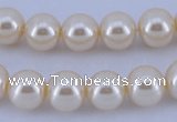 CGL34 10PCS 16 inches 8mm round dyed glass pearl beads wholesale