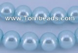 CGL342 10PCS 16 inches 4mm round dyed glass pearl beads wholesale