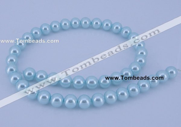 CGL342 10PCS 16 inches 4mm round dyed glass pearl beads wholesale