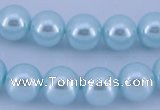 CGL343 10PCS 16 inches 6mm round dyed glass pearl beads wholesale