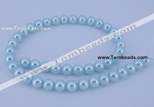 CGL348 5PCS 16 inches 16mm round dyed glass pearl beads wholesale