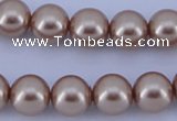 CGL353 10PCS 16 inches 6mm round dyed glass pearl beads wholesale