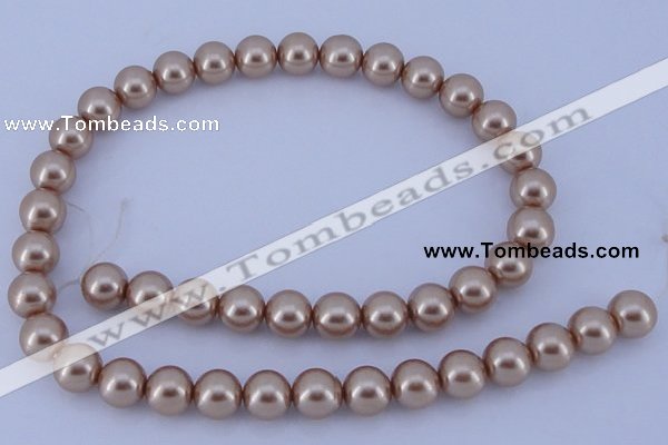 CGL354 10PCS 16 inches 8mm round dyed glass pearl beads wholesale