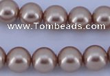 CGL357 5PCS 16 inches 14mm round dyed glass pearl beads wholesale