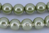 CGL362 10PCS 16 inches 4mm round dyed glass pearl beads wholesale