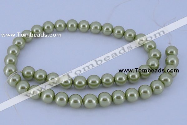 CGL362 10PCS 16 inches 4mm round dyed glass pearl beads wholesale