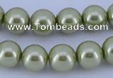 CGL363 10PCS 16 inches 6mm round dyed glass pearl beads wholesale