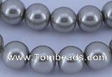 CGL375 5PCS 16 inches 10mm round dyed glass pearl beads wholesale