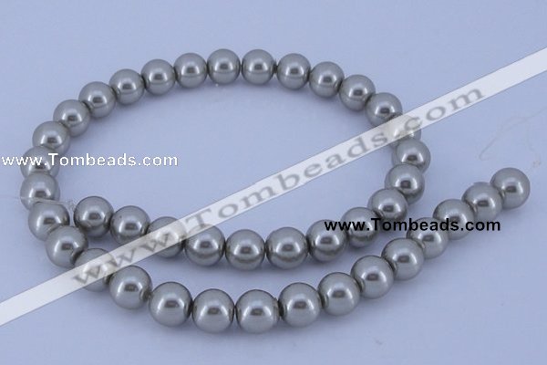 CGL376 5PCS 16 inches 12mm round dyed glass pearl beads wholesale