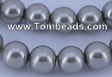 CGL378 5PCS 16 inches 16mm round dyed glass pearl beads wholesale