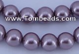CGL382 10PCS 16 inches 4mm round dyed glass pearl beads wholesale