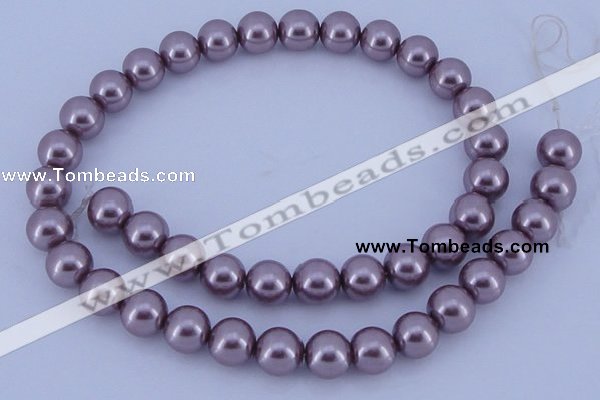 CGL382 10PCS 16 inches 4mm round dyed glass pearl beads wholesale