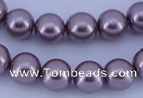 CGL388 5PCS 16 inches 16mm round dyed glass pearl beads wholesale