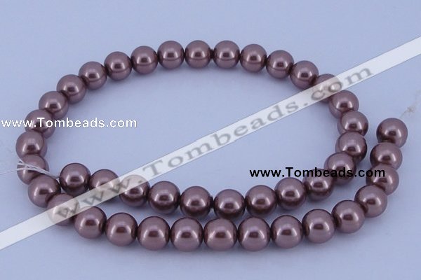 CGL392 10PCS 16 inches 4mm round dyed glass pearl beads wholesale