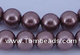 CGL393 10PCS 16 inches 6mm round dyed glass pearl beads wholesale