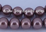 CGL394 10PCS 16 inches 8mm round dyed glass pearl beads wholesale