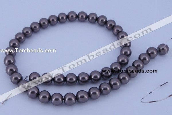 CGL406 5PCS 16 inches 12mm round dyed glass pearl beads wholesale