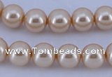 CGL42 10PCS 16 inches 4mm round dyed glass pearl beads wholesale