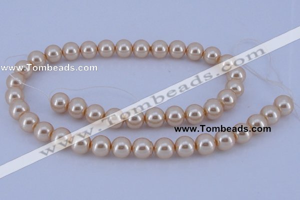 CGL42 10PCS 16 inches 4mm round dyed glass pearl beads wholesale