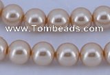 CGL43 10PCS 16 inches 6mm round dyed glass pearl beads wholesale