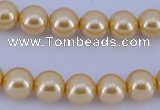 CGL52 10PCS 16 inches 4mm round dyed glass pearl beads wholesale