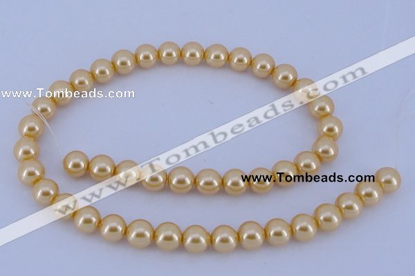 CGL52 10PCS 16 inches 4mm round dyed glass pearl beads wholesale