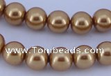 CGL62 10PCS 16 inches 4mm round dyed glass pearl beads wholesale