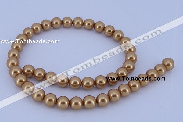 CGL62 10PCS 16 inches 4mm round dyed glass pearl beads wholesale