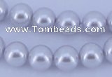 CGL73 10PCS 16 inches 6mm round dyed glass pearl beads wholesale